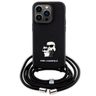 Karl Lagerfeld KLHCP14LSAKCPSK iPhone 14 Pro 6.1" hardcase czarny/black Crossbody Saffiano Metal Pin Karl & Choupette na NearMe.pl