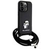 Karl Lagerfeld KLHCP14LSAKCPSK iPhone 14 Pro 6.1" hardcase czarny/black Crossbody Saffiano Metal Pin Karl & Choupette na NearMe.pl