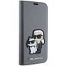 Karl Lagerfeld KLBKP14SSANKCPG iPhone 14/ 15 / 13 6.1" bookcase srebrny/silver Saffiano Karl & Choupette na NearMe.pl