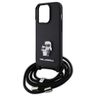 Karl Lagerfeld KLHCP15LSAKCPSK iPhone 15 Pro 6.1" hardcase czarny/black Crossbody Saffiano Metal Pin Karl & Choupette na NearMe.pl