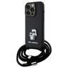 Karl Lagerfeld KLHCP15LSAKCPSK iPhone 15 Pro 6.1" hardcase czarny/black Crossbody Saffiano Metal Pin Karl & Choupette na NearMe.pl