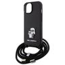 Karl Lagerfeld KLHCP15SSAKCPSK iPhone 15 / 14 / 13 6.1" hardcase czarny/black Crossbody Saffiano Metal Pin Karl & Choupette na NearMe.pl
