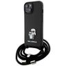 Karl Lagerfeld KLHCP15SSAKCPSK iPhone 15 / 14 / 13 6.1" hardcase czarny/black Crossbody Saffiano Metal Pin Karl & Choupette na NearMe.pl