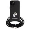 Karl Lagerfeld KLHCP15SSAKCPSK iPhone 15 / 14 / 13 6.1" hardcase czarny/black Crossbody Saffiano Metal Pin Karl & Choupette na NearMe.pl