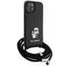 Karl Lagerfeld KLHCP15SSAKCPSK iPhone 15 / 14 / 13 6.1" hardcase czarny/black Crossbody Saffiano Metal Pin Karl & Choupette na NearMe.pl
