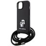 Karl Lagerfeld KLHCP15MSAKCPSK iPhone 15 Plus / 14 Plus 6.7" hardcase czarny/black Crossbody Saffiano Metal Pin Karl & Choupette na NearMe.pl
