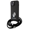 Karl Lagerfeld KLHCP15MSAKCPSK iPhone 15 Plus / 14 Plus 6.7" hardcase czarny/black Crossbody Saffiano Metal Pin Karl & Choupette na NearMe.pl
