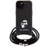 Karl Lagerfeld KLHCP15MSAKCPSK iPhone 15 Plus / 14 Plus 6.7" hardcase czarny/black Crossbody Saffiano Metal Pin Karl & Choupette na NearMe.pl