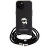 Karl Lagerfeld KLHCP15SSASKNPSK iPhone 15 / 14 / 13 6.1" hardcase czarny/black Crossbody Saffiano Monogram Metal Pin Karl & Choupette na NearMe.pl