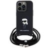 Karl Lagerfeld KLHCP15LSASKNPSK iPhone 15 Pro 6.1" hardcase czarny/black Crossbody Saffiano Monogram Metal Pin Karl & Choupette na NearMe.pl