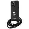 Karl Lagerfeld KLHCP15XSASKNPSK iPhone 15 Pro Max 6.7" hardcase czarny/black Crossbody Saffiano Monogram Metal Pin Karl & Choupette na NearMe.pl