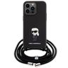 Karl Lagerfeld KLHCP15XSASKNPSK iPhone 15 Pro Max 6.7" hardcase czarny/black Crossbody Saffiano Monogram Metal Pin Karl & Choupette na NearMe.pl