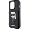 Karl Lagerfeld KLHCP15LSAKKNSCK iPhone 15 Pro 6.1" czarny/black hardcase Saffiano Cardslots and Stand Monogram Ikonik Patch na NearMe.pl