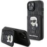 Karl Lagerfeld KLHCP15SSAKKNSCK iPhone 15 / 14 / 13 6.1" czarny/black hardcase Saffiano Cardslots and Stand Monogram Ikonik Patch na NearMe.pl