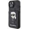 Karl Lagerfeld KLHCP15SSAKKNSCK iPhone 15 / 14 / 13 6.1" czarny/black hardcase Saffiano Cardslots and Stand Monogram Ikonik Patch na NearMe.pl