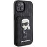 Karl Lagerfeld KLHCP15SSAKKNSCK iPhone 15 / 14 / 13 6.1" czarny/black hardcase Saffiano Cardslots and Stand Monogram Ikonik Patch na NearMe.pl