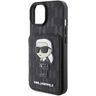 Karl Lagerfeld KLHCP15SSAKKNSCK iPhone 15 / 14 / 13 6.1" czarny/black hardcase Saffiano Cardslots and Stand Monogram Ikonik Patch na NearMe.pl