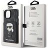 Karl Lagerfeld KLHCP15SSAKKNSCK iPhone 15 / 14 / 13 6.1" czarny/black hardcase Saffiano Cardslots and Stand Monogram Ikonik Patch na NearMe.pl