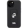 Karl Lagerfeld KLHCP15SGSAKCPK iPhone 15 / 14 / 13 6.1" czarny/black hardcase Gripstand Saffiano Karl&Choupette Pins na NearMe.pl