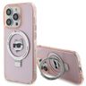 Karl Lagerfeld KLHMP15LHMRSCHP iPhone 15 Pro 6.1" różowy/pink hardcase Ring Stand Choupette Head MagSafe na NearMe.pl