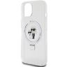 Karl Lagerfeld KLHMP14SHMRSKCH iPhone 14 / 15 / 13 6.1" biały/white hardcase Ring Stand Karl&Choupettte MagSafe na NearMe.pl