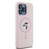 Karl Lagerfeld KLHMP15XSCMKCRHP iPhone 15 Pro Max 6.7" różowy/pink hardcase Silicone Karl & Choupette Ring MagSafe na NearMe.pl