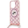 Karl Lagerfeld KLHMP15LHCKCKLCP iPhone 15 Pro 6.1" różowy/pink hardcase IML Crossbody Monogram Karl & Choupette Head MagSafe na NearMe.pl