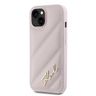Karl Lagerfeld KLHCP14SPQDSMGP iPhone 14 / 15 / 13 6.1" różowy/pink hardcase Diagonal Quilted Script na NearMe.pl
