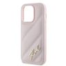 Karl Lagerfeld KLHCP14LPQDSMGP iPhone 14 Pro 6.1" różowy/pink hardcase Diagonal Quilted Script na NearMe.pl