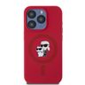 Karl Lagerfeld KLHMP15LSCMKCRHR iPhone 15 Pro 6.1" czerwony/red hardcase Silicone Karl&Choupette Heads Ring MagSafe na NearMe.pl