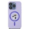 Karl Lagerfeld KLHMP15LSCMKCRHU iPhone 15 Pro 6.1" fioletowy/purple hardcase Silicone Karl&Choupette Heads Ring MagSafe na NearMe.pl