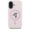 Karl Lagerfeld KLHMP16MSCMKCRHP iPhone 16 Plus 6.7" różowy/pink hardcase Silicone Karl&Choupette Ring MagSafe na NearMe.pl