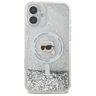 Karl Lagerfeld KLHMP16SLGKISGH iPhone 16 6.1" hardcase transparent Liquid Glitter Karl Head Magsafe na NearMe.pl