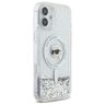 Karl Lagerfeld KLHMP16SLGKISGH iPhone 16 6.1" hardcase transparent Liquid Glitter Karl Head Magsafe na NearMe.pl