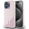 Etui Karl Lagerfeld Silicone Shadow Metal Initial MagSafe do iPhone 15 Pro różowy na NearMe.pl