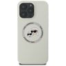 Etui Karl Lagerfeld Silicone Double Heads And Circle MagSafe do iPhone 16 Pro Max beżowy na NearMe.pl