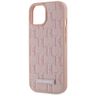 Etui Karl Lagerfeld Leather Monogram     Metal Logo MagSafe do iPhone 15 różowy na NearMe.pl