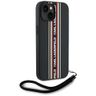 Etui Karl Lagerfeld Saffiano Athleisure  Stripes Cord do iPhone 15 czarno-czerwony na NearMe.pl