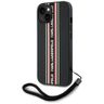 Etui Karl Lagerfeld Saffiano Athleisure  Stripes Cord do iPhone 15 czarno-czerwony na NearMe.pl