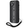 Etui Karl Lagerfeld Saffiano Athleisure  Stripes Cord do iPhone 15 czarno-różowy na NearMe.pl