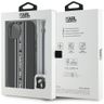 Etui Karl Lagerfeld Saffiano Athleisure  Stripes Cord do iPhone 15 czarno-różowy na NearMe.pl