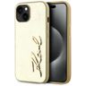 Etui Karl Lagerfeld Wrinkled Metal       Signature do iPhone 15 złoty na NearMe.pl