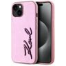 Etui Karl Lagerfeld Wrinkled Metal       Signature do iPhone 15 różowy na NearMe.pl