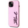 Etui Karl Lagerfeld Wrinkled Metal       Signature do iPhone 15 różowy na NearMe.pl