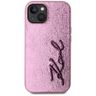 Etui Karl Lagerfeld Wrinkled Metal       Signature do iPhone 15 różowy na NearMe.pl