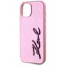 Etui Karl Lagerfeld Wrinkled Metal       Signature do iPhone 15 różowy na NearMe.pl