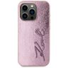 Etui Karl Lagerfeld Wrinkled Metal       Signature do iPhone 15 Pro różowy na NearMe.pl