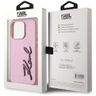 Etui Karl Lagerfeld Wrinkled Metal       Signature do iPhone 15 Pro różowy na NearMe.pl