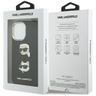 Etui Karl Lagerfeld FW Grained Karl &    Choupette Heads Pins & Logo do iPhone 17 czarny na NearMe.pl