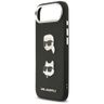 Etui Karl Lagerfeld FW Grained Karl &    Choupette Heads Pins & Logo do iPhone Air czarny na NearMe.pl